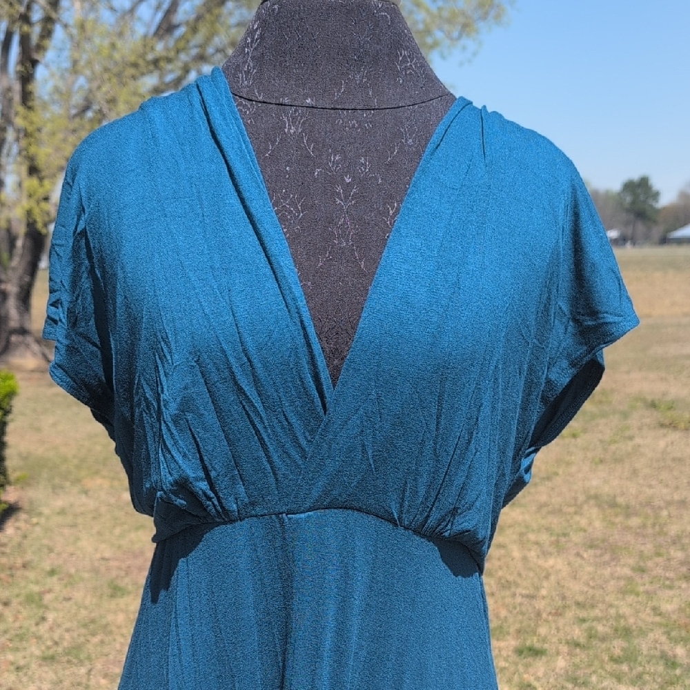 24Seven Elegant Teal Maxi Dress - Picture 2 of 7